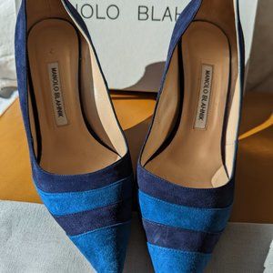 Manolo Blahnik BB Tri 90/Blue 90 - Size EU 39.5, US 8.0